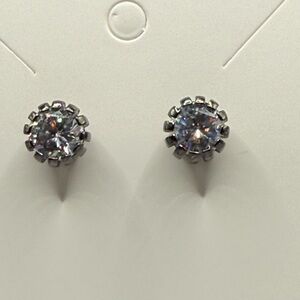 Betsy Johnson Elegant Silver Stud Earrings